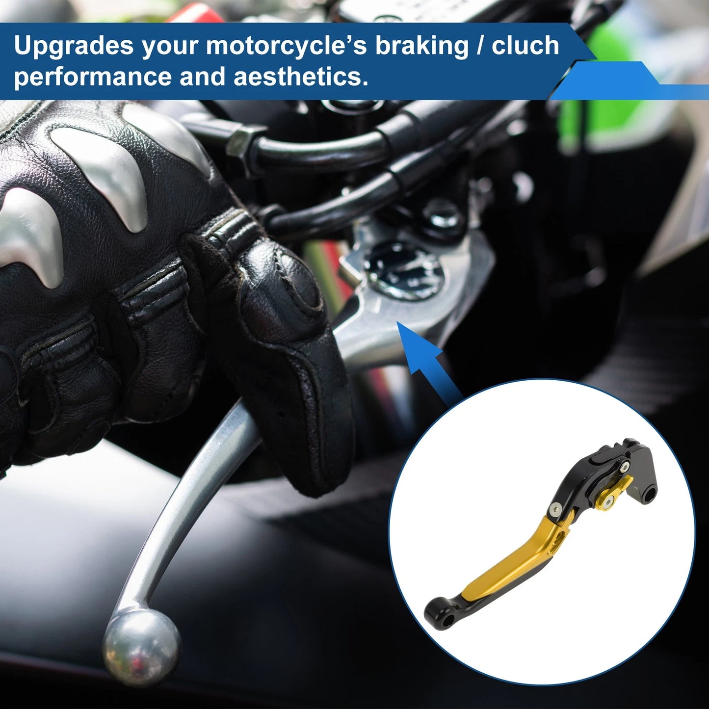 Brake Clutch Levers for Suzuki GSXR1000 (2009–2019) Black Gold Tone 1 Pair