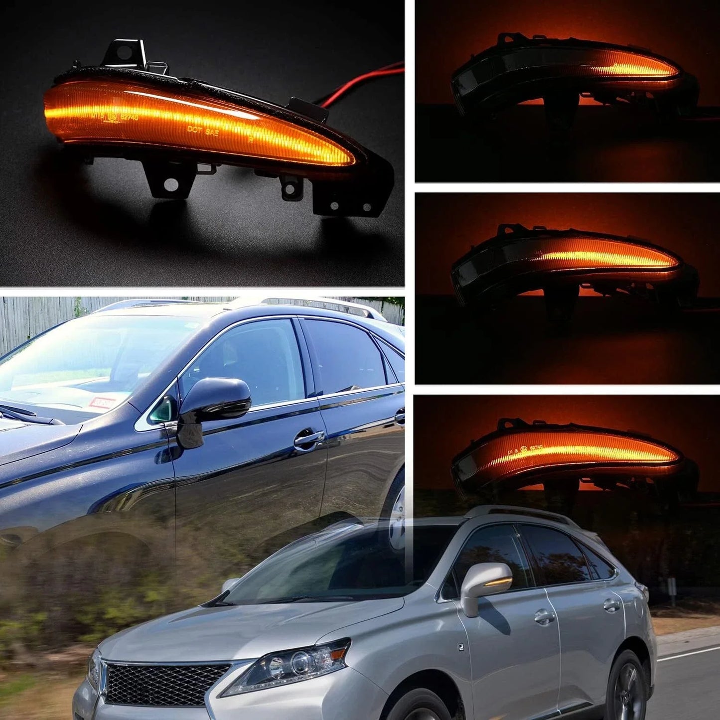 Smoke LED Side Mirror Turn Signal Light for Lexus RX450H RX350 (2009–2015)