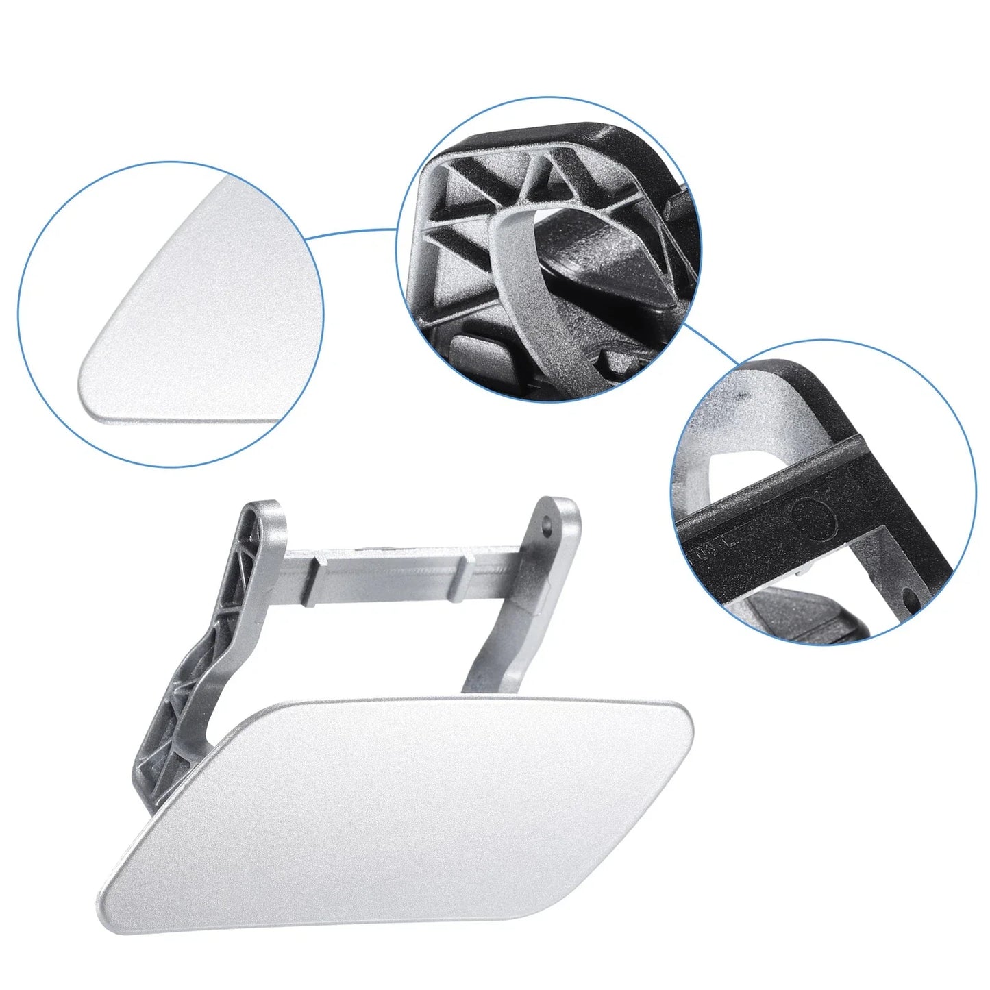 Bumper Headlight Washer Cover for Mercedes ML (2012-2015) Silver Tone
