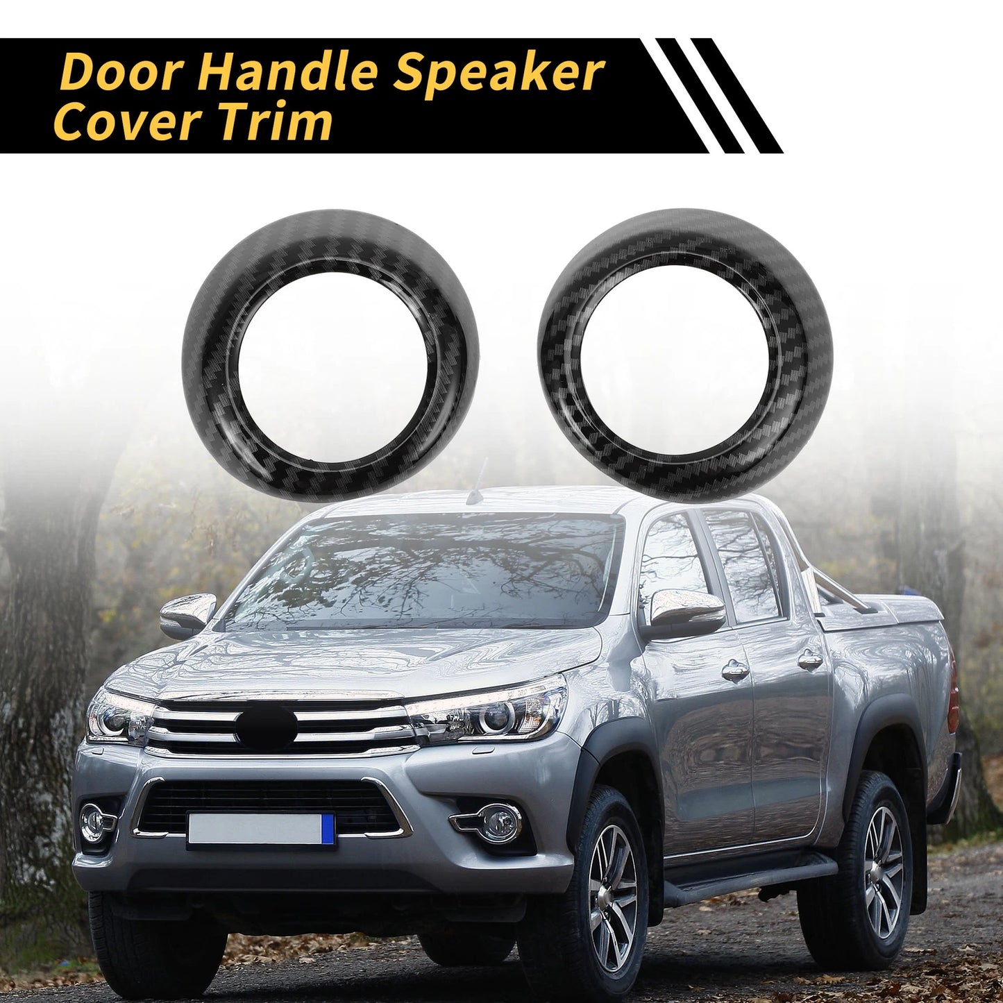Set of 2 Carbon Fiber Interior Door Speaker Covers for Toyota Tundra (2014–2021)