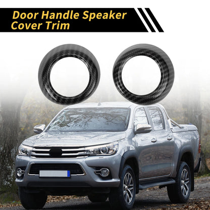 Set of 2 Carbon Fiber Interior Door Speaker Covers for Toyota Tundra (2014–2021)