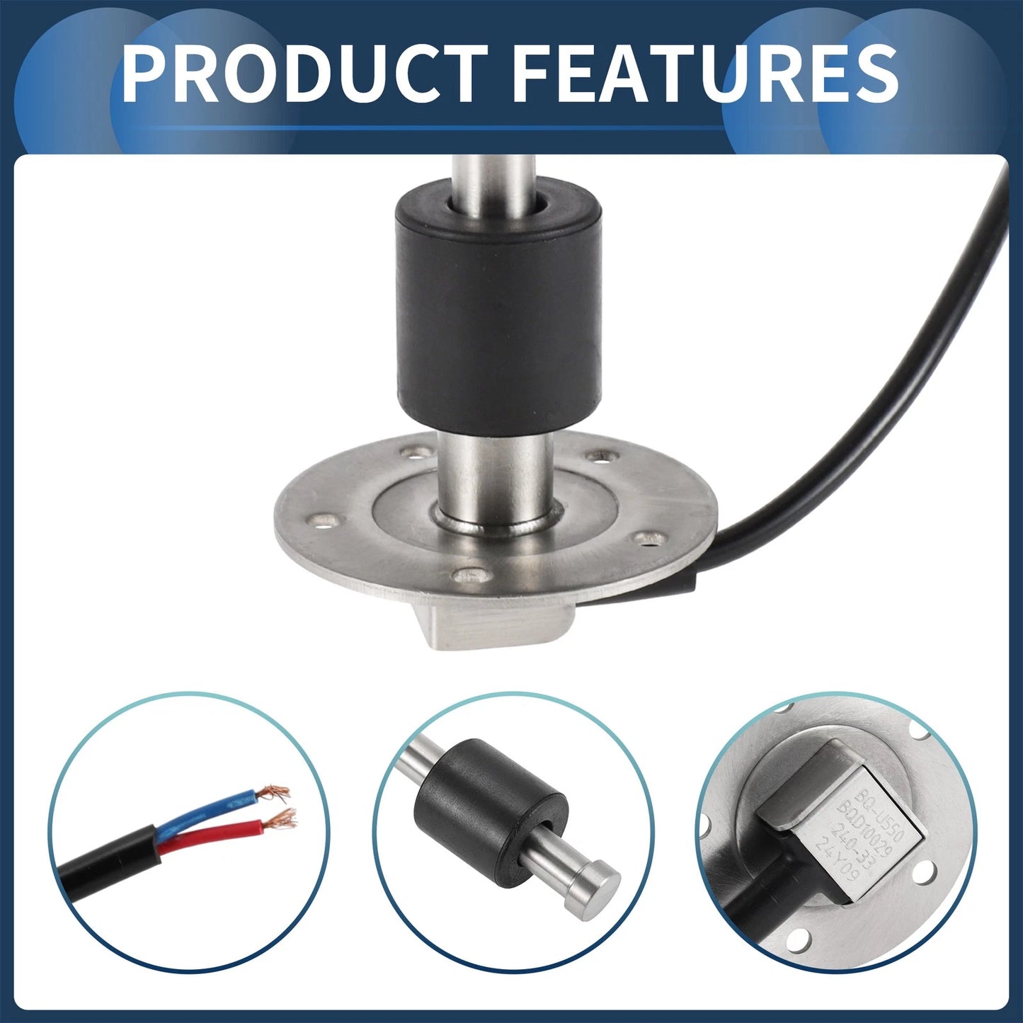 Fuel Sending Unit and Gauge Kit 240-33 Ohm for Boat Car Truck (550mm)