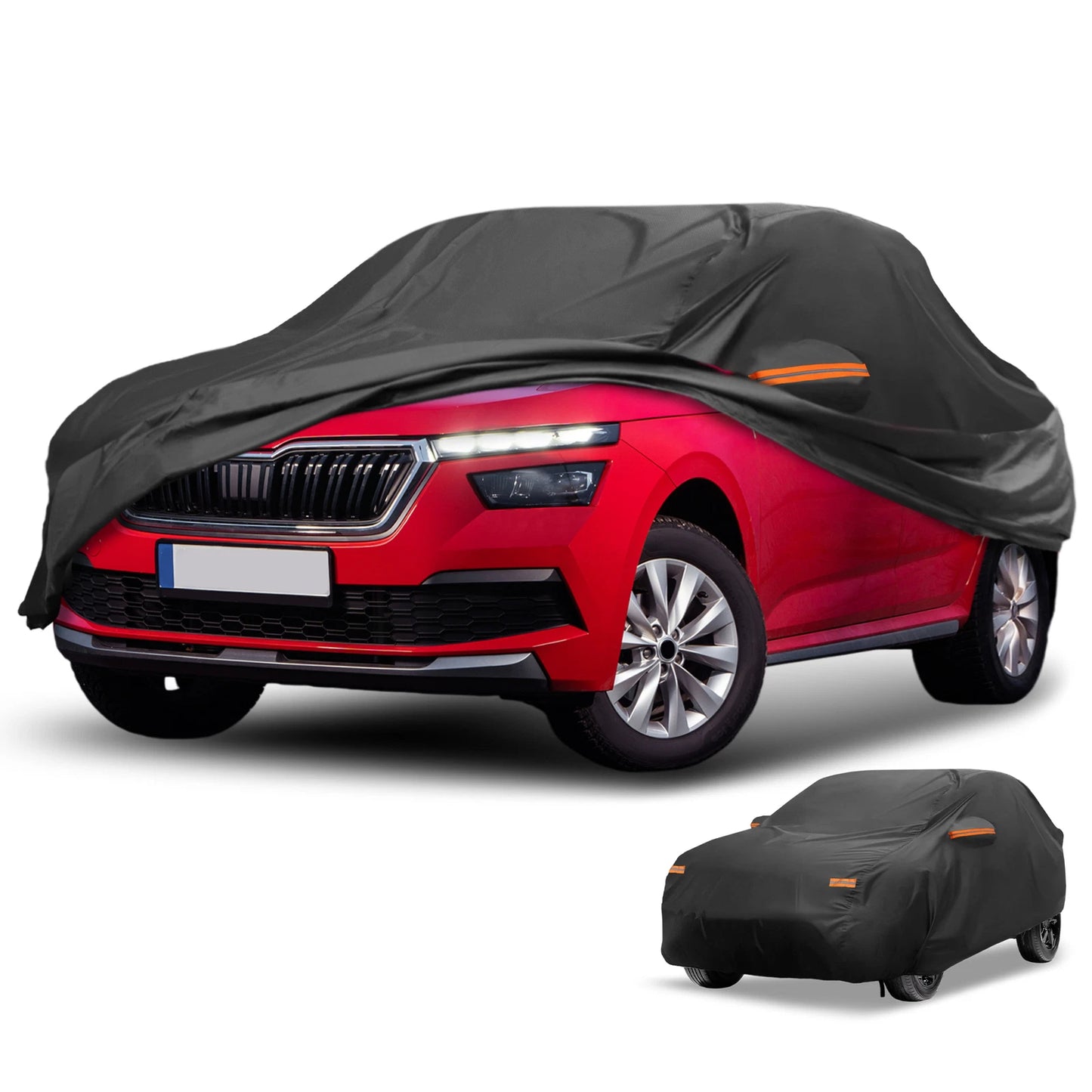 Car Cover Waterproof All Weather for Skoda Karoq (2017–2023) Black 210D-PU