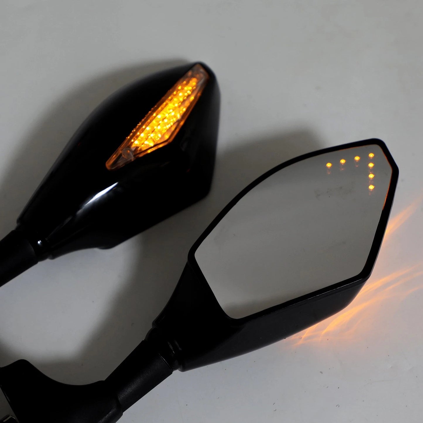 Pair LED Mirrors for Kawasaki Ninja ZX6R ZX7R ZX9R ZX10R ZX12R Z750S ZRX (2000–2023)