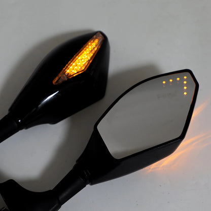 Pair LED Mirrors for Kawasaki Ninja ZX6R ZX7R ZX9R ZX10R ZX12R Z750S ZRX (2000–2023)
