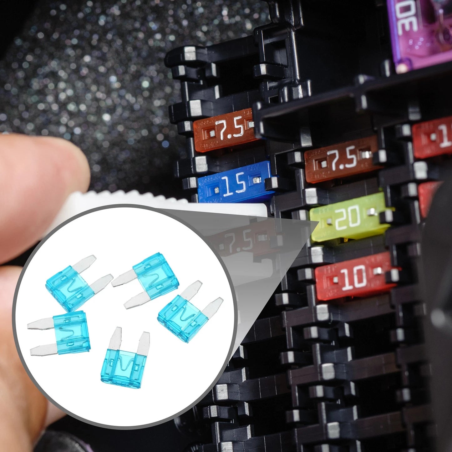Set of 5 Mini 15AMP APM/ATM Blade Fuses for Car Short Circuit Protection