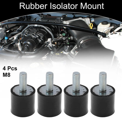 Set of 4 M8 Rubber Metal Vibration Isolator Mounts for Shock Absorber