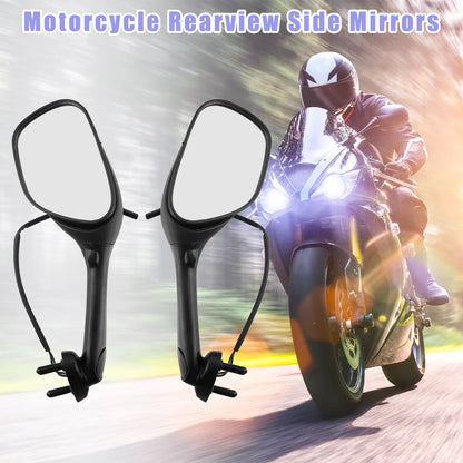 Pair Rearview Side Mirrors with LED Turn Signal for Motorcycle