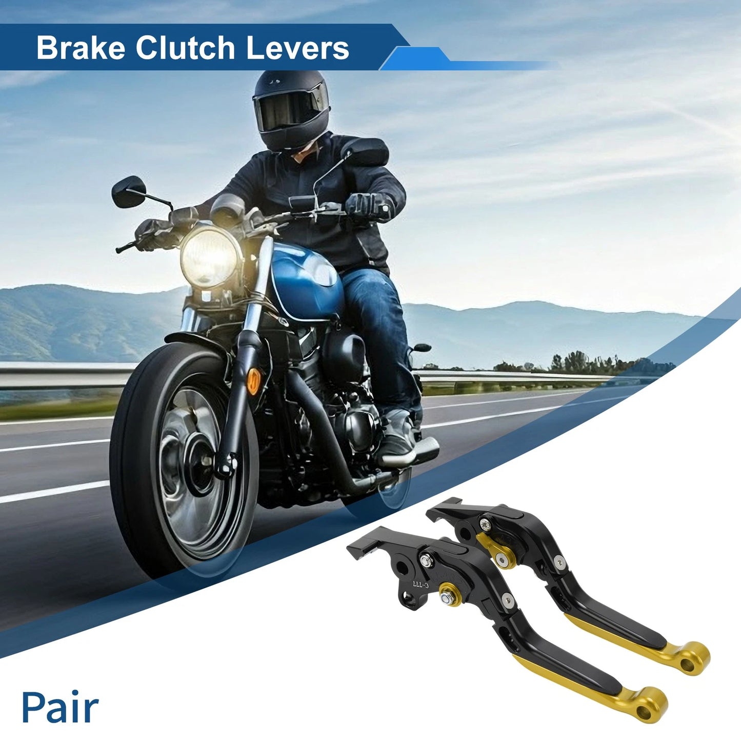 Short Long Brake Clutch Levers for Kawasaki ZX7R/ZX7RR (1996–2003) Black Gold Tone