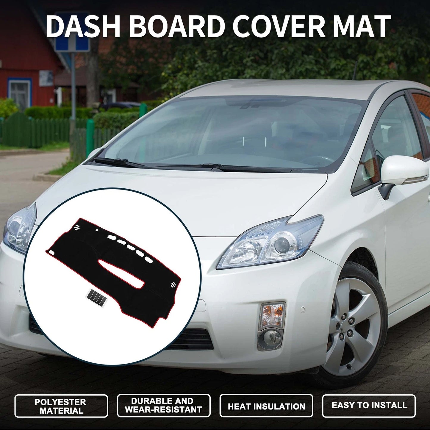 Dashboard Cover Mat for Toyota Prius 30 Series (2016–2022) - Black Red Set