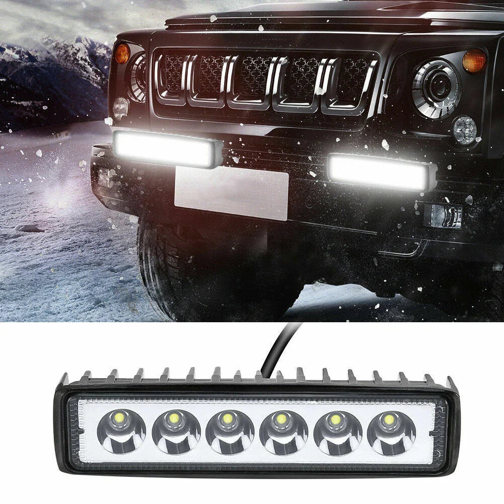 2 x Black 12V Spreader LED Deck/Marine Lights for Boat Flood Light 18W