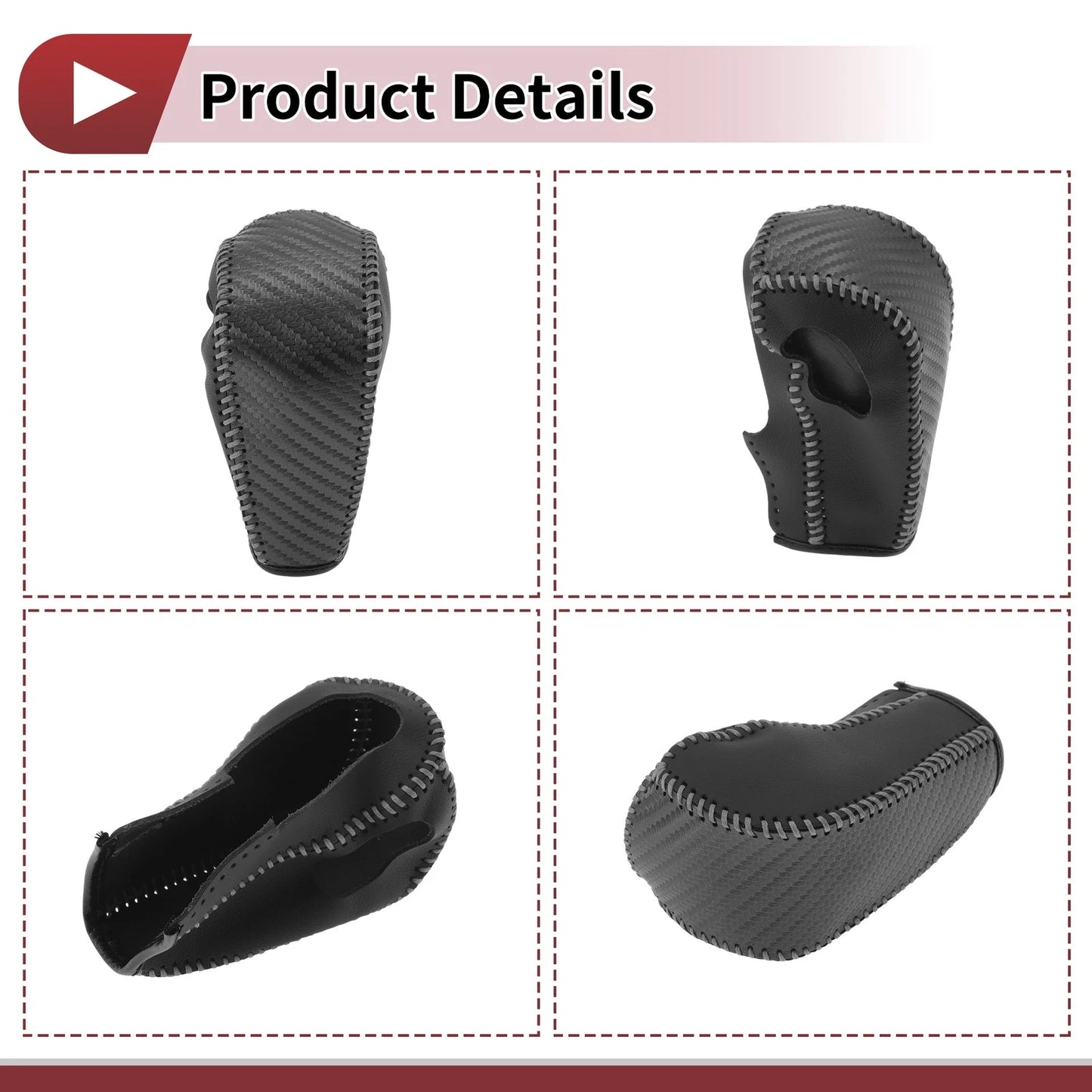 Gear Shift Knob Cover for Ford Edge (2011–2014) Gray Faux Leather
