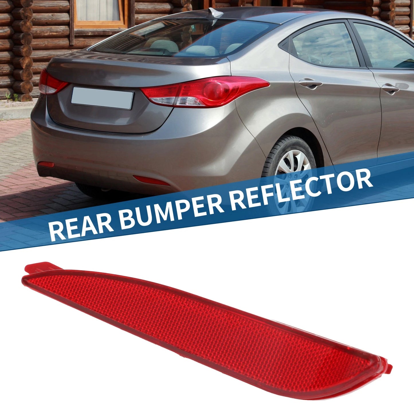 Rear Left Bumper Reflector for Hyundai Elantra (2011–2013) No. 924053X000 Red