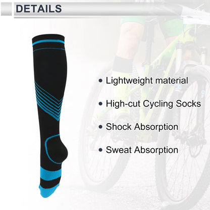Cycling Socks Size L High-cut Shock Absorption Breathable - Blue