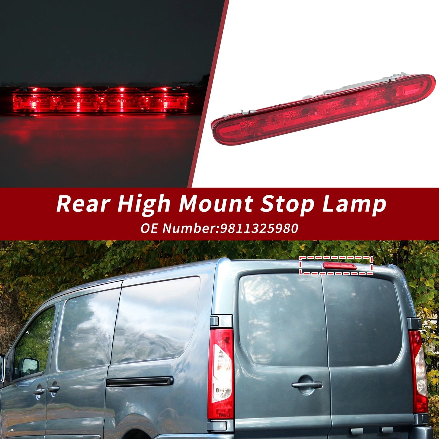 LED High Mount Third Brake Light for Citroen Jumpy IV (2016–2024) 9811325980