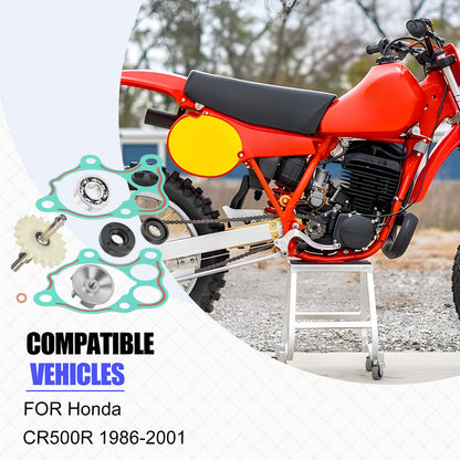 Water Pump Impeller Shaft Gear Kit for Honda CR500R (1986–2001)