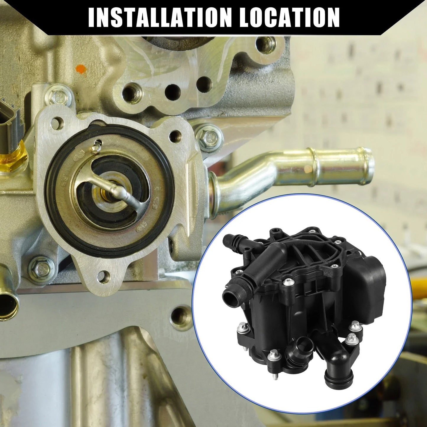 Engine Coolant Thermostat Housing Assembly for BMW 530i XDrive