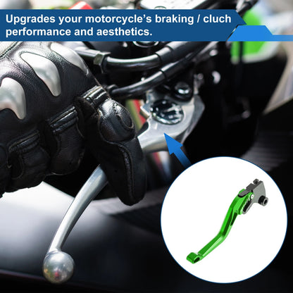 6-Speed Adjustable Brake Clutch Levers for Kawasaki Z400 (2019–2023) Green