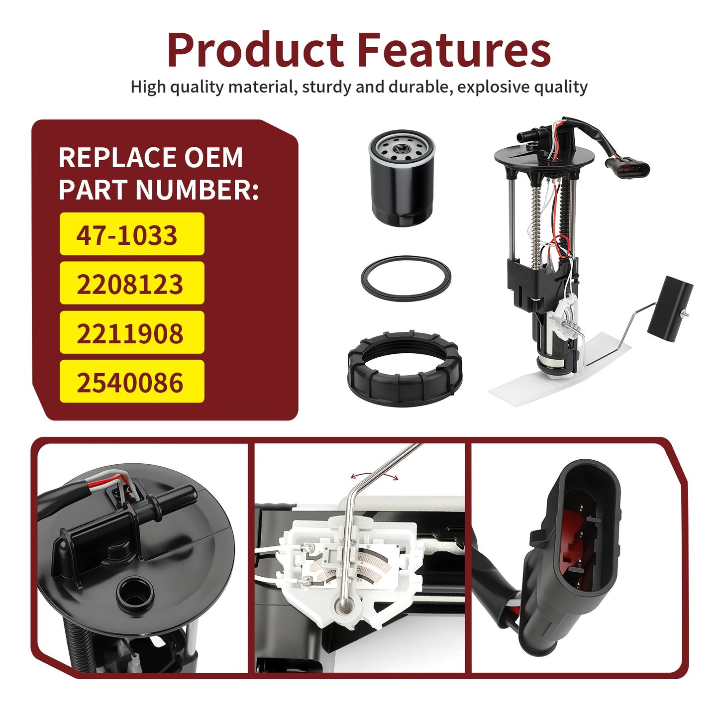 Fuel Pump Assembly + Oil Filter for Polaris Ranger Crew XP 1000 (2019–2025)