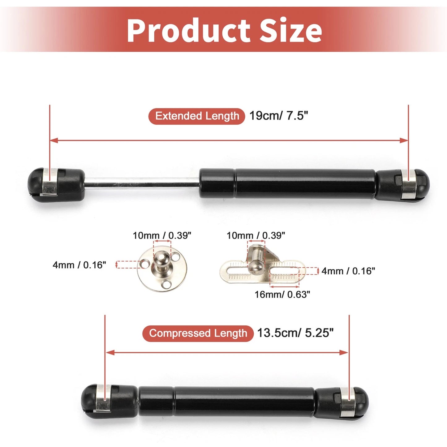 Set of 2 Lift Supports Struts Shocks Gas Spring for RV Car (7.5 inch, 35Lbs)