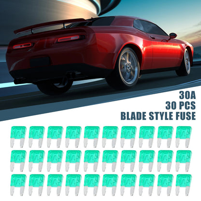 30 Pcs 30A Blade Style Fuses for Automotive Car Boat