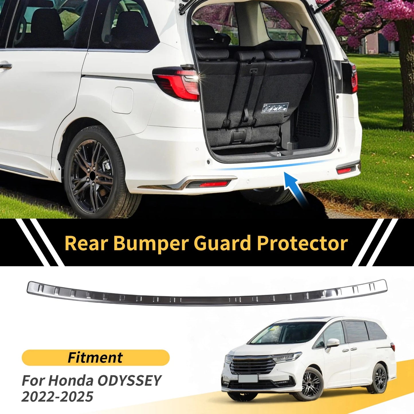 Rear Bumper Topper for Honda Odyssey (2022–2025) Silver Tone