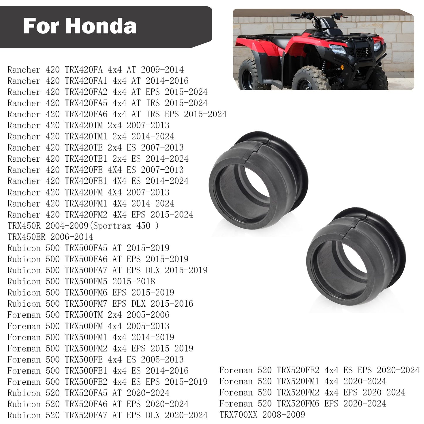 2 Steering Shaft Bushings for Honda Foreman Rubicon 500 (2001–2023)