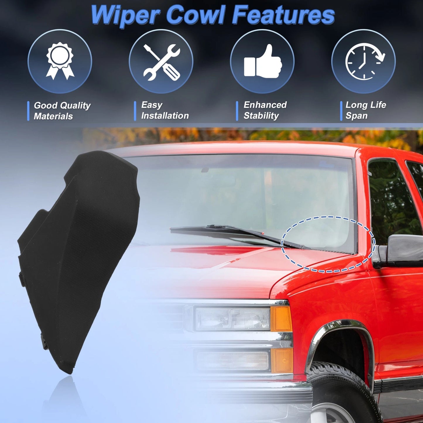 Set of 2 Windshield Cowl Replacement for Chevrolet Silverado 1500 (2014–2018) 23178017