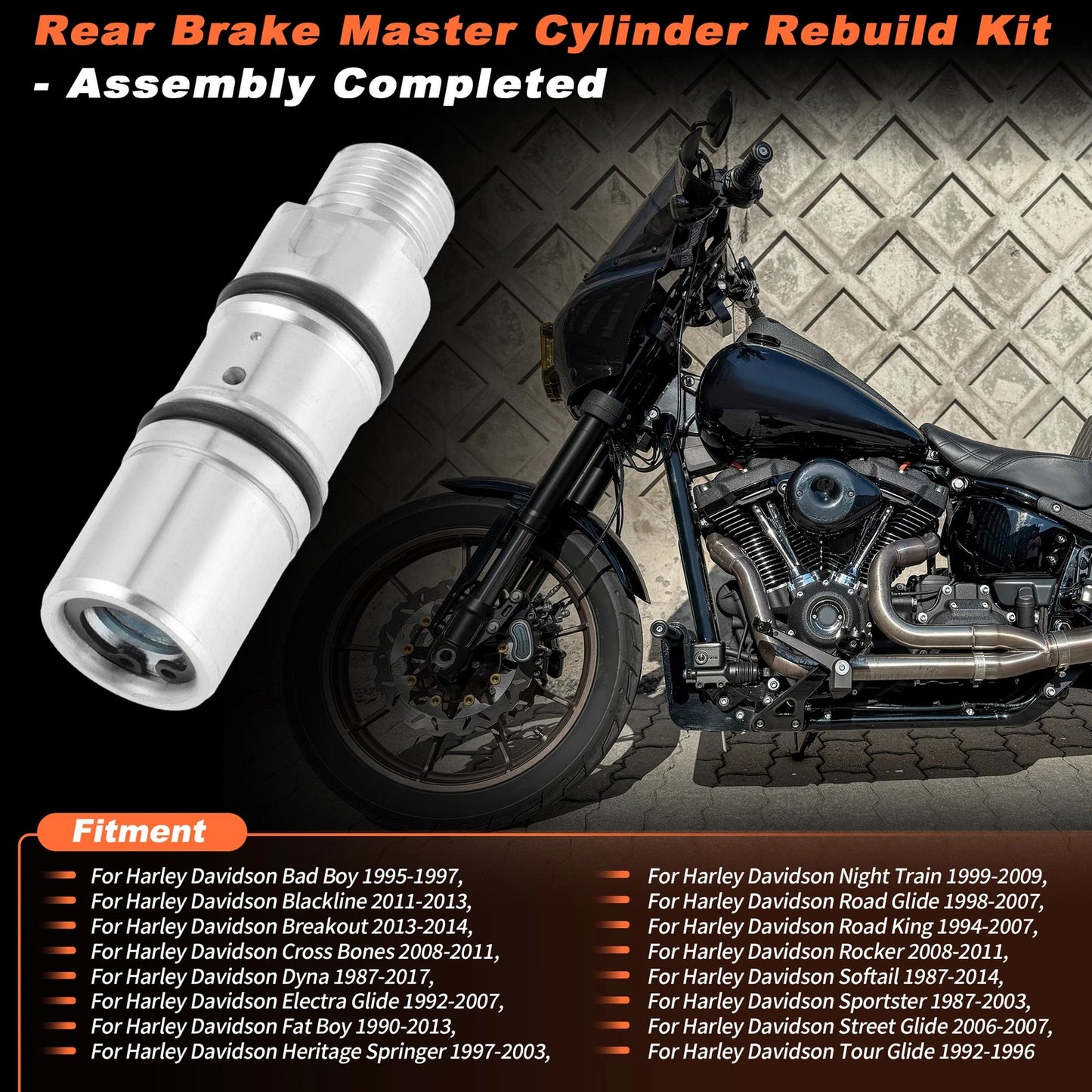 Rear Brake Master Cylinder Rebuild Kit for Harley Davidson (1987–1987) 42382-87/DS195059