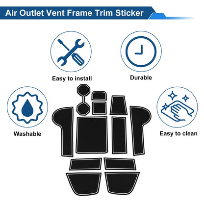 Set of 12 Non-Slip Mats for VW Polo MK6 (2018–2024) PVC White