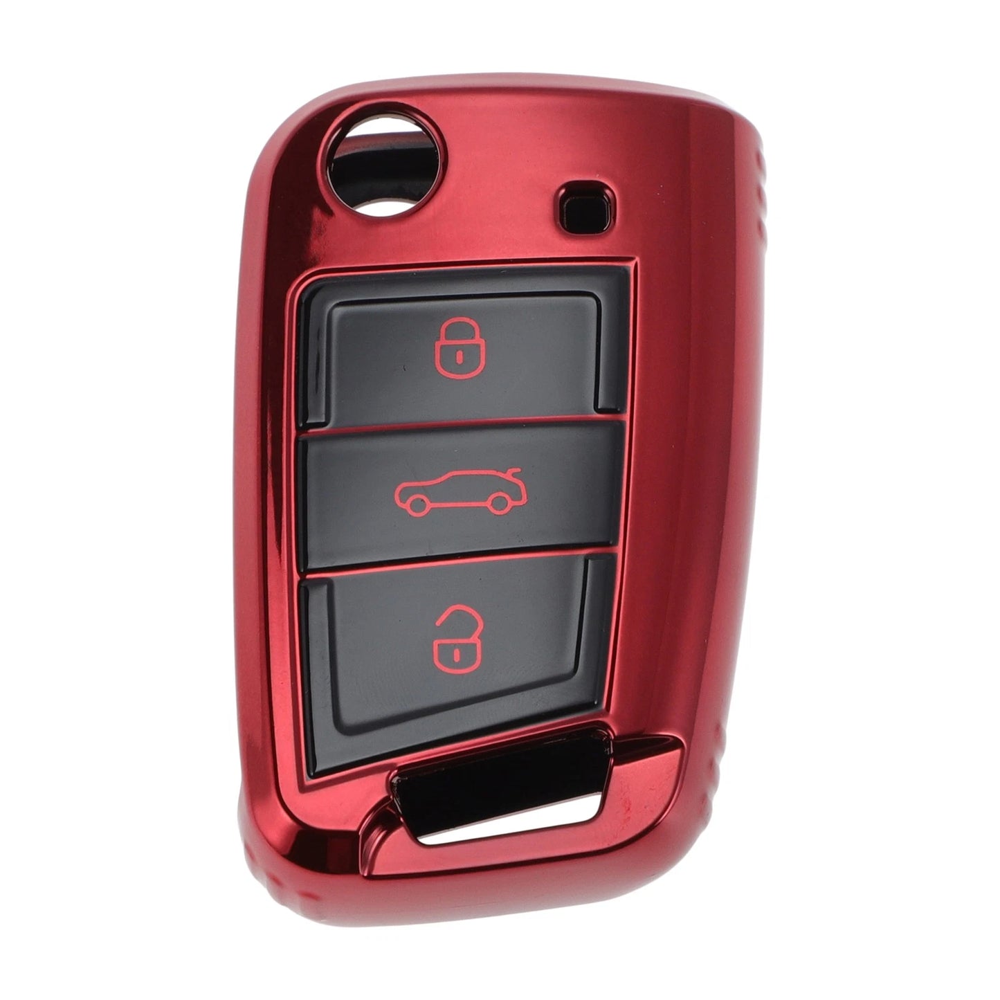 Car Key Case for VW Golf 7 Mk7 Tiguan Touran T-Roc T-Cross Polo (2013–2023) - 3 Buttons