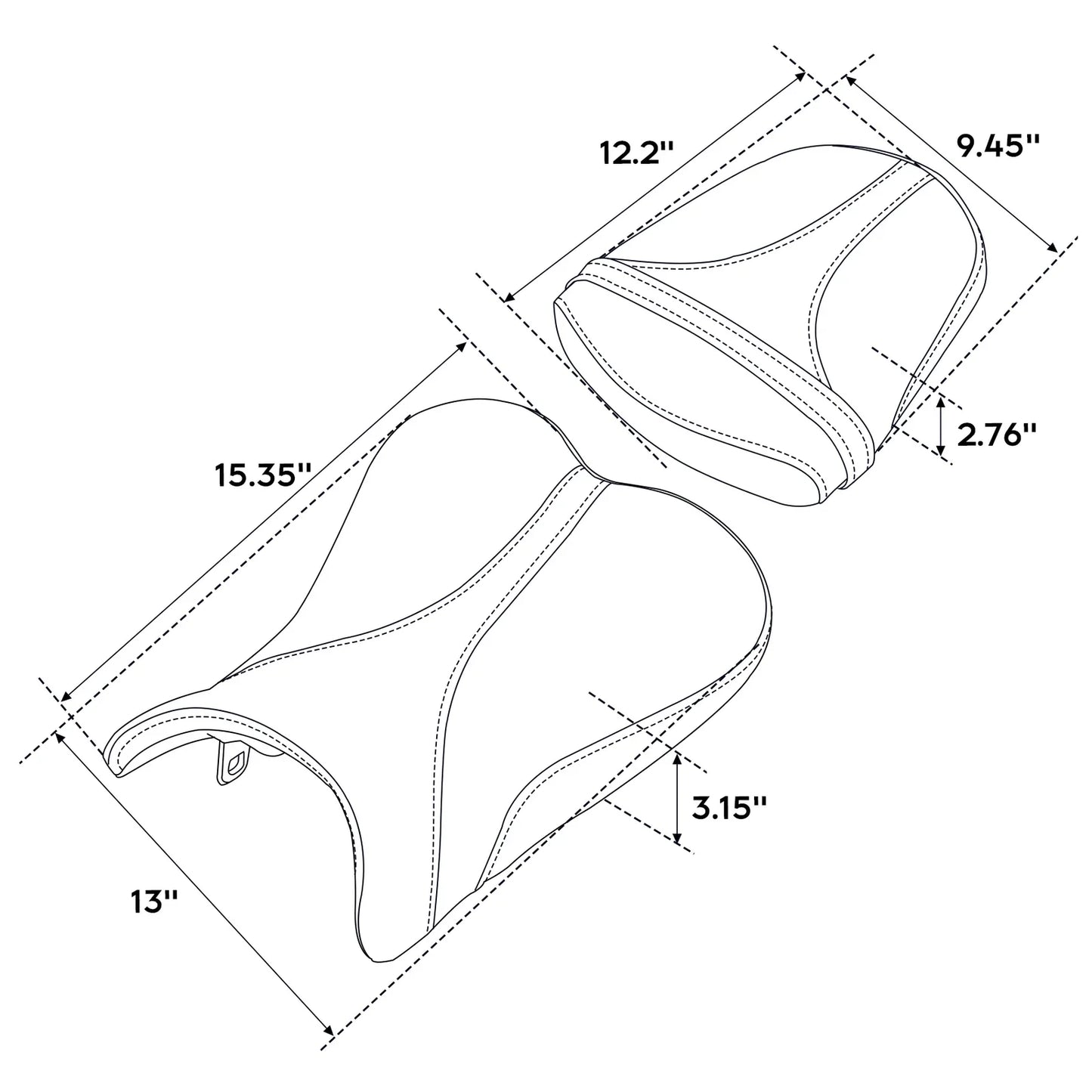 Black Orange Rider & Passenger Seat for Suzuki GSXR600 GSXR750 (2006-2007)