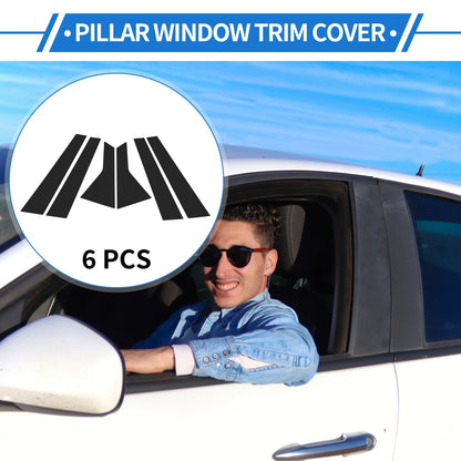 Set of 6 Door Pillar Window Trim for Kia Optima (2016–2020) Black