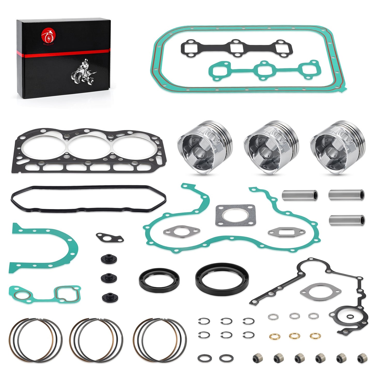 Engine Rebuild Kit with Pistons & Rings for Kawasaki Mule 3010-4010 (Diesel)