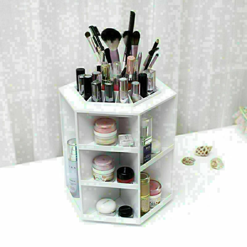 360° Rotating Makeup Organizer for Cosmetic Display Storage Rack