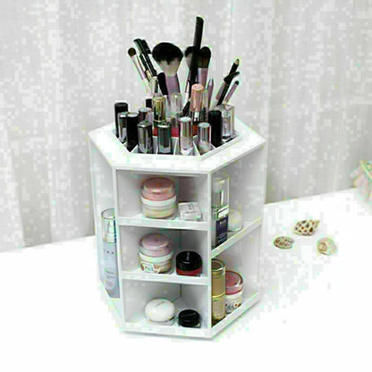 360° Rotating Makeup Organizer for Cosmetic Display Storage Rack