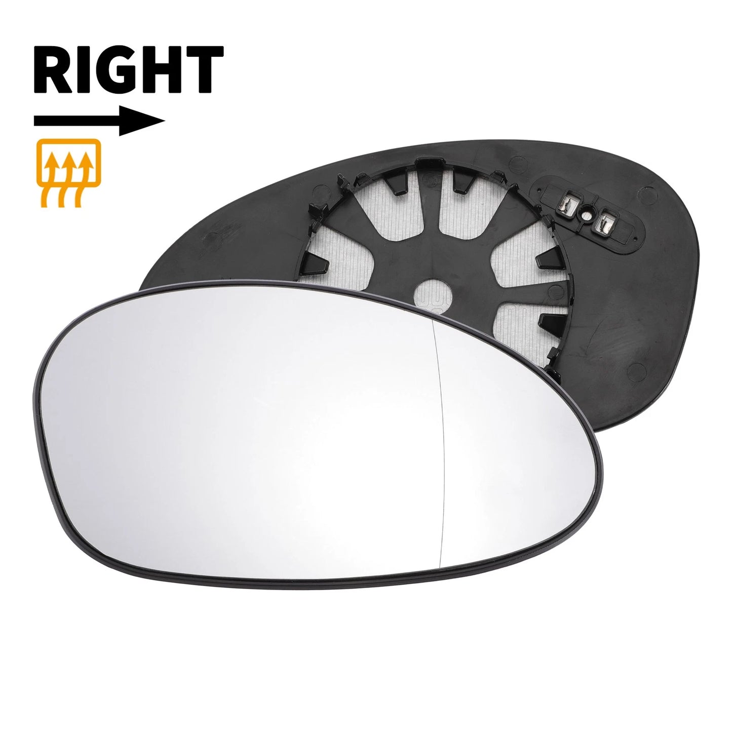 Right Side Heated White Mirror Glass for BMW 1 2 3 Series (2004–2009)