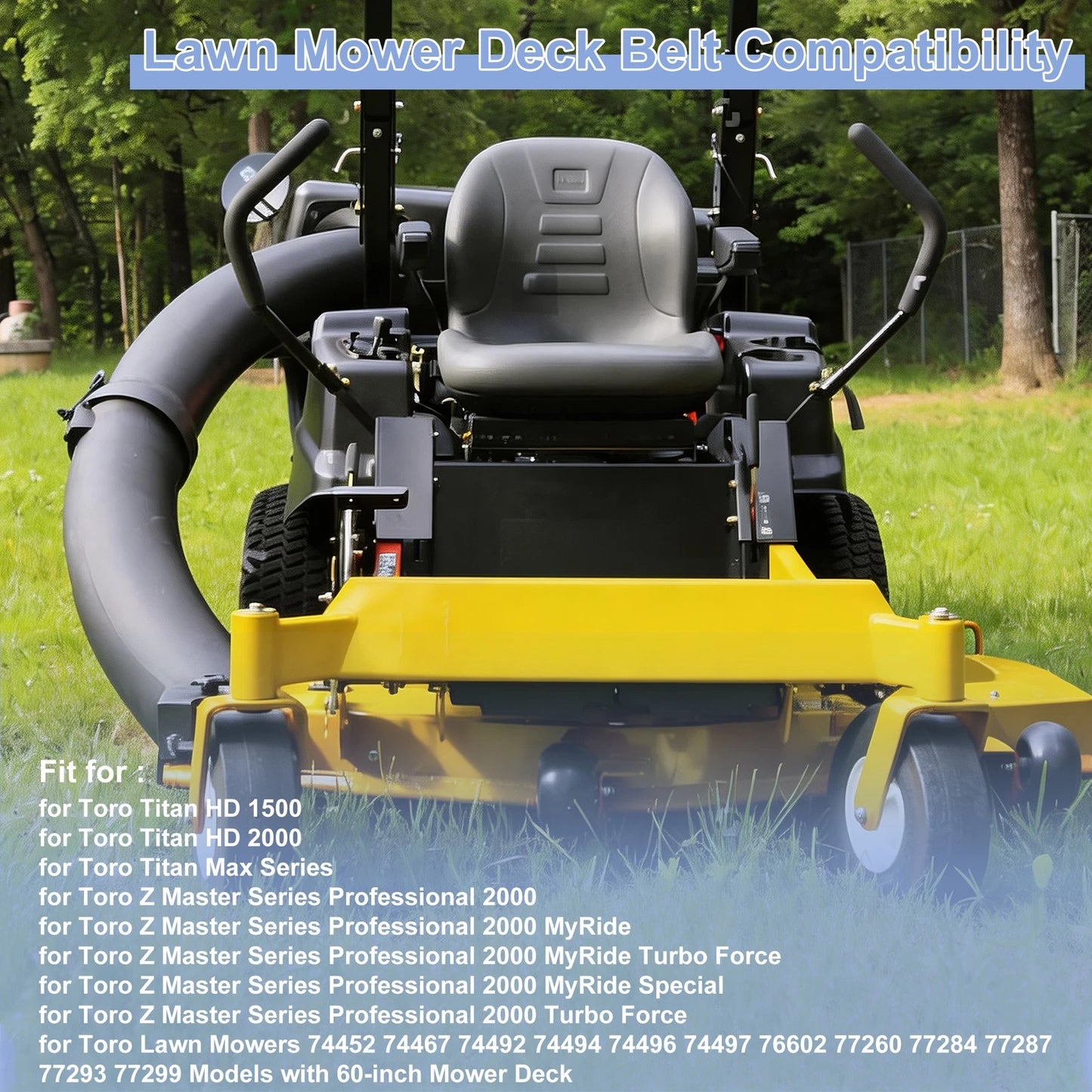 Lawn Mower Deck Belt for Toro Titan HD 1500 (No.1351873/1334372)