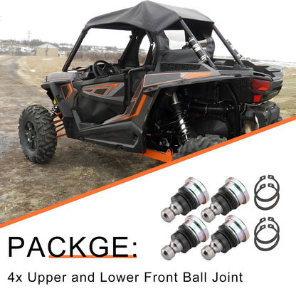4Pcs Upper/Lower Front Ball Joint for Polaris RZR XP1000/XP4 1000 (2014–2022)