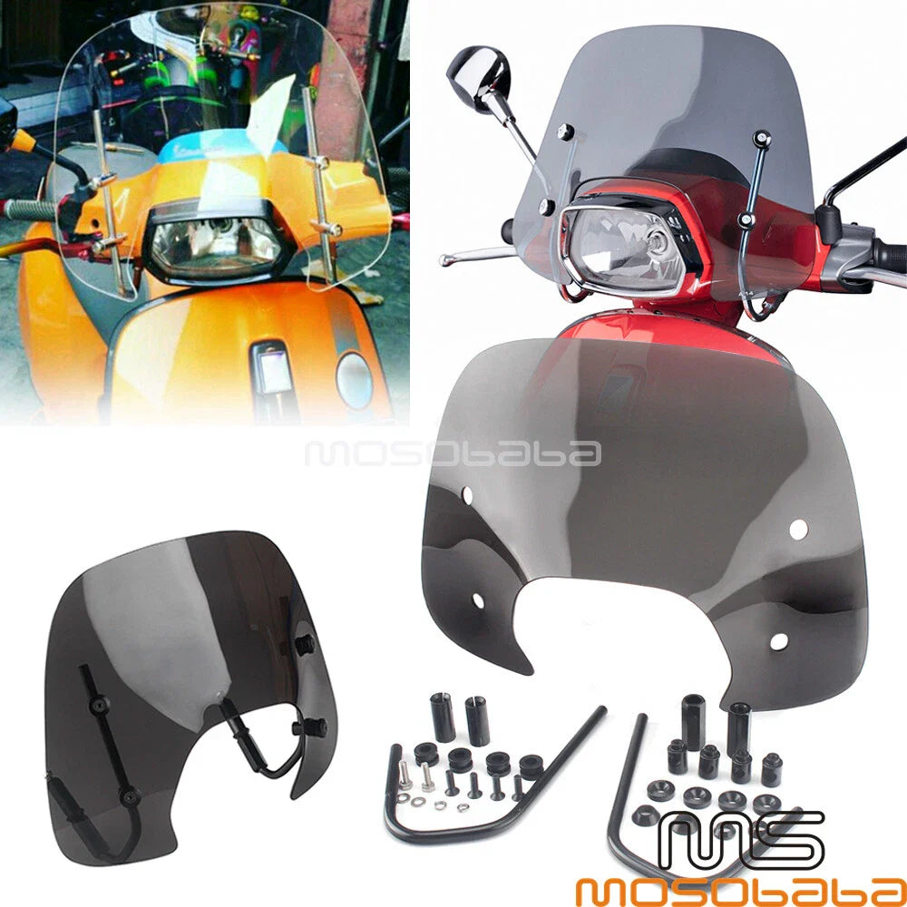 Smoke Windshield w/Bracket for Vespa Sprint 150 (2017-2020)