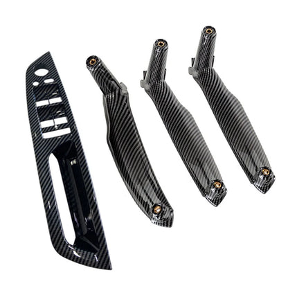 4x Carbon Fiber Inner Door Pull Handle Trim Covers for BMW X5 X6 (2007-2013)