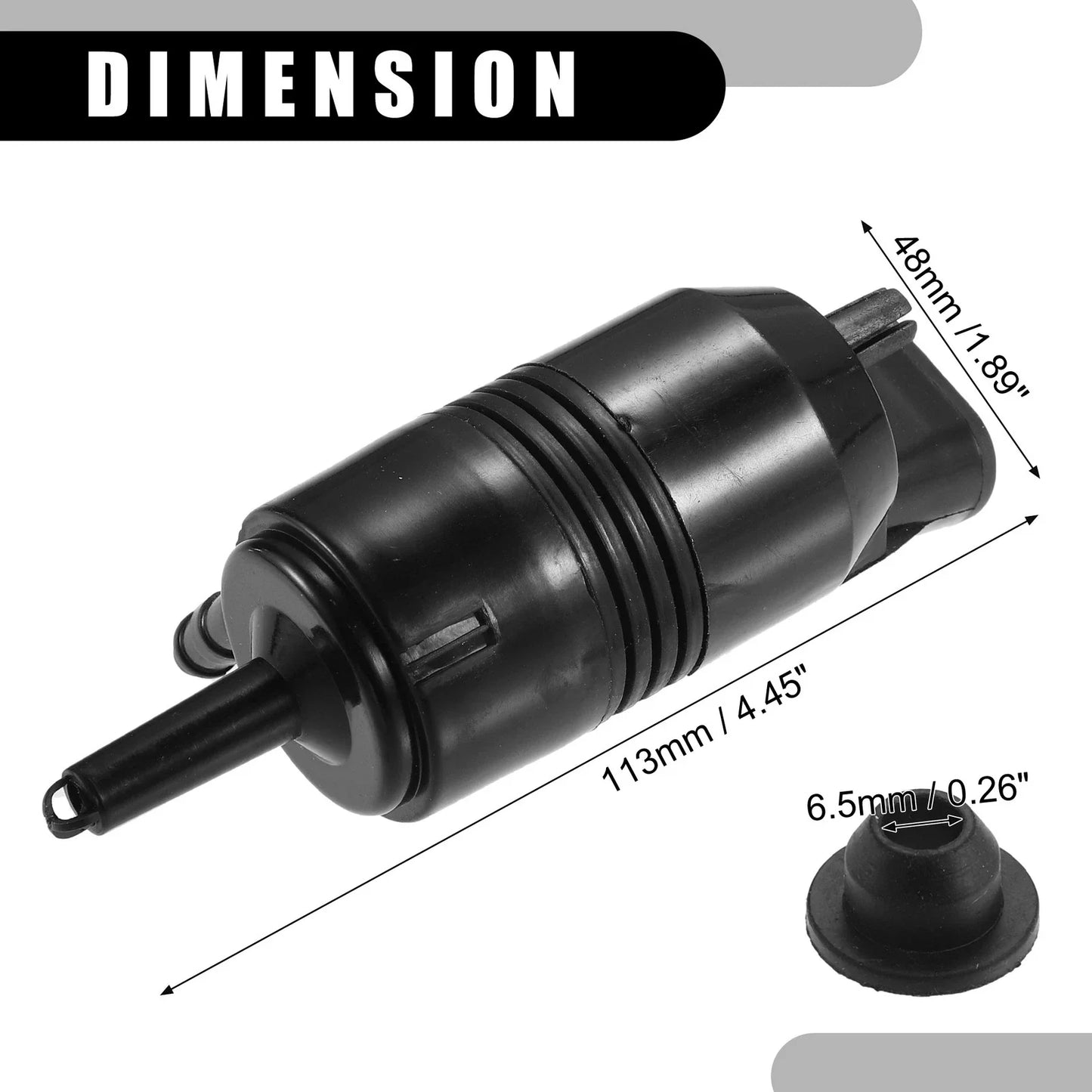 Rear Windshield Washer Pump for Chevrolet C1500 (1991-1999) Black