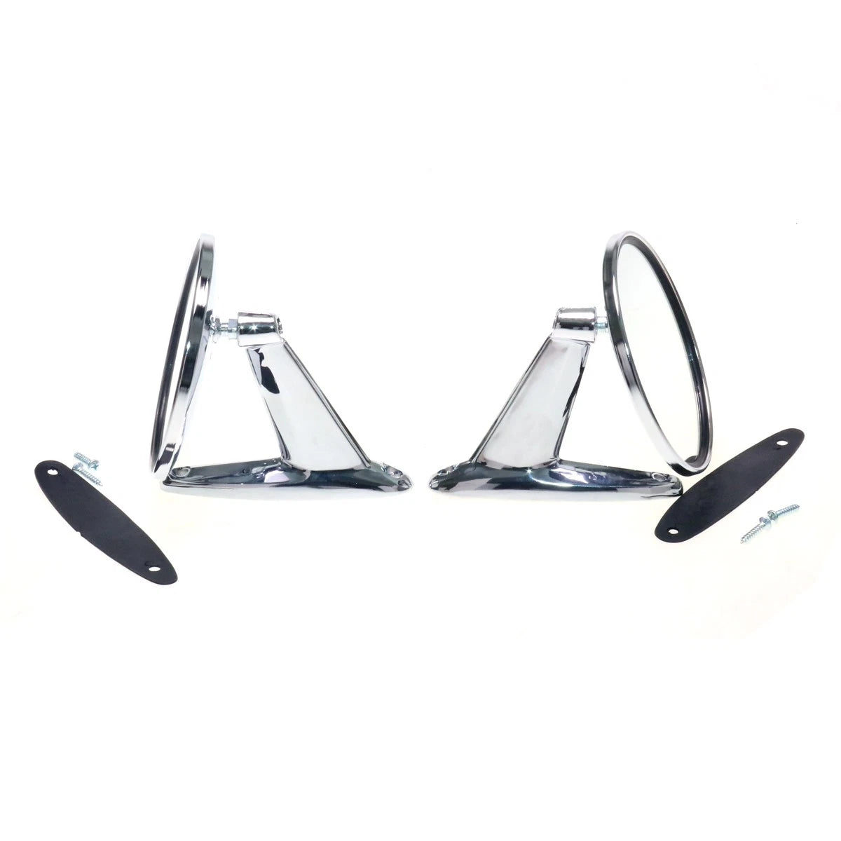 Set of 2 Chrome Fender Door Mirrors for Classic Vehicles