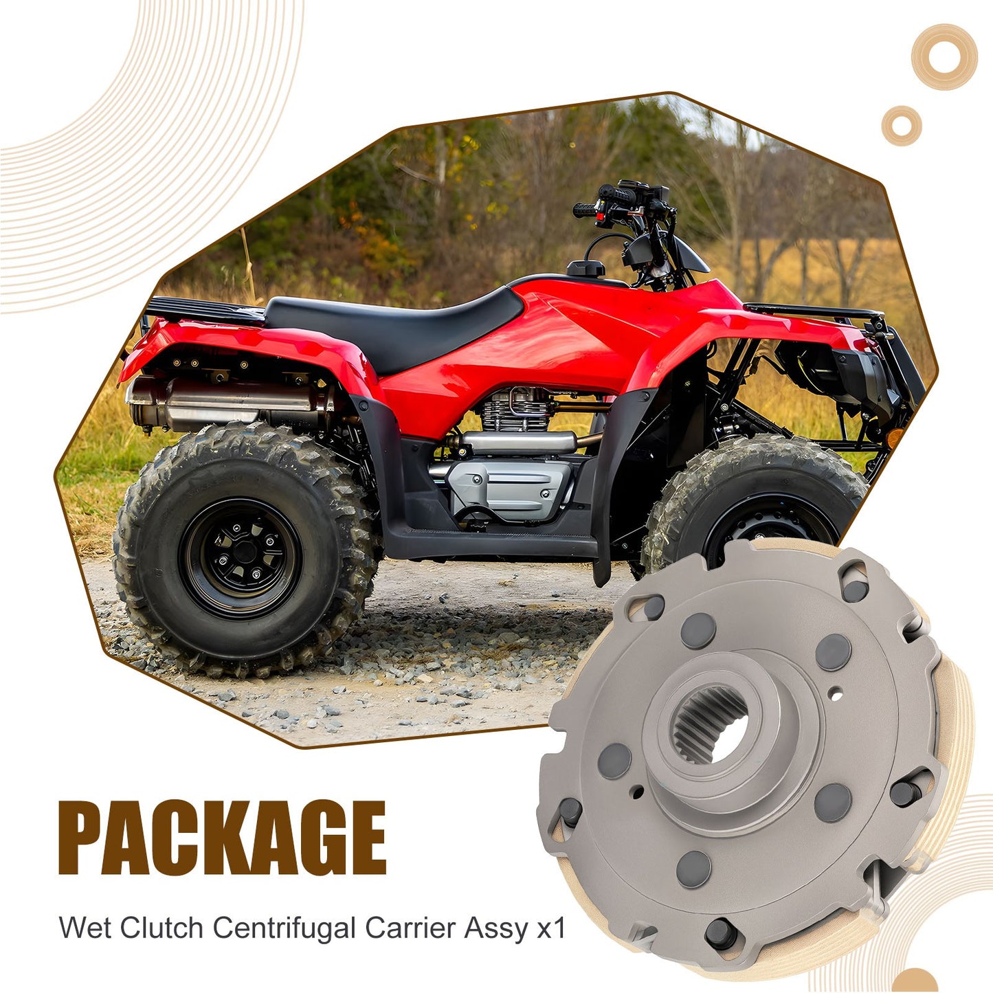 Wet Clutch Centrifugal Carrier Assembly for Honda Fourtrax 300 (1988–2000)