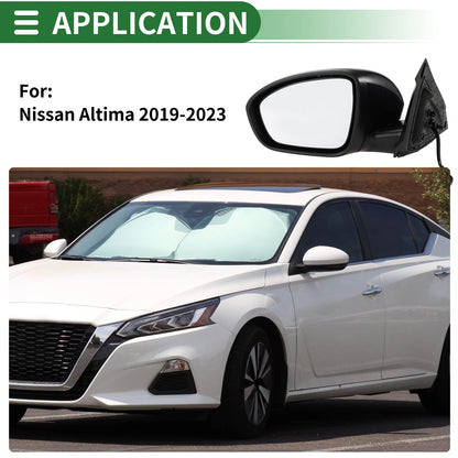 Left Side Door Mirror for Nissan Altima (2019–2023) Manual Folding Black