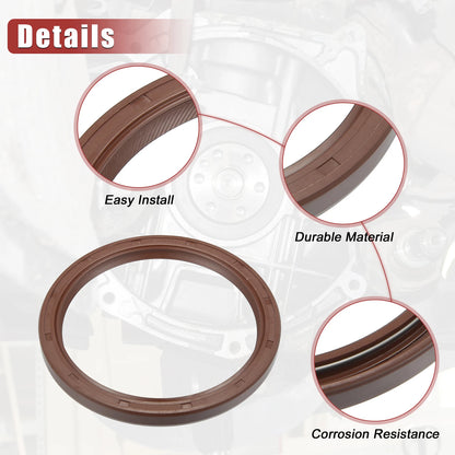 2X Engine Crankshaft Seal No. 90311-92009 for Lexus ES350 (2007–2023) Rubber