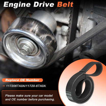 Serpentine Drive Belt for Nissan Quest Pathfinder Murano Maxima (2004–2019) 117206TA0A