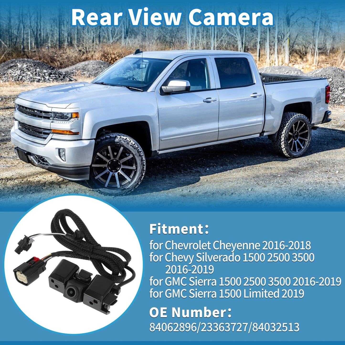 Rear View Park Assist Backup Camera 84062896 for Silverado Sierra (2016–2019)