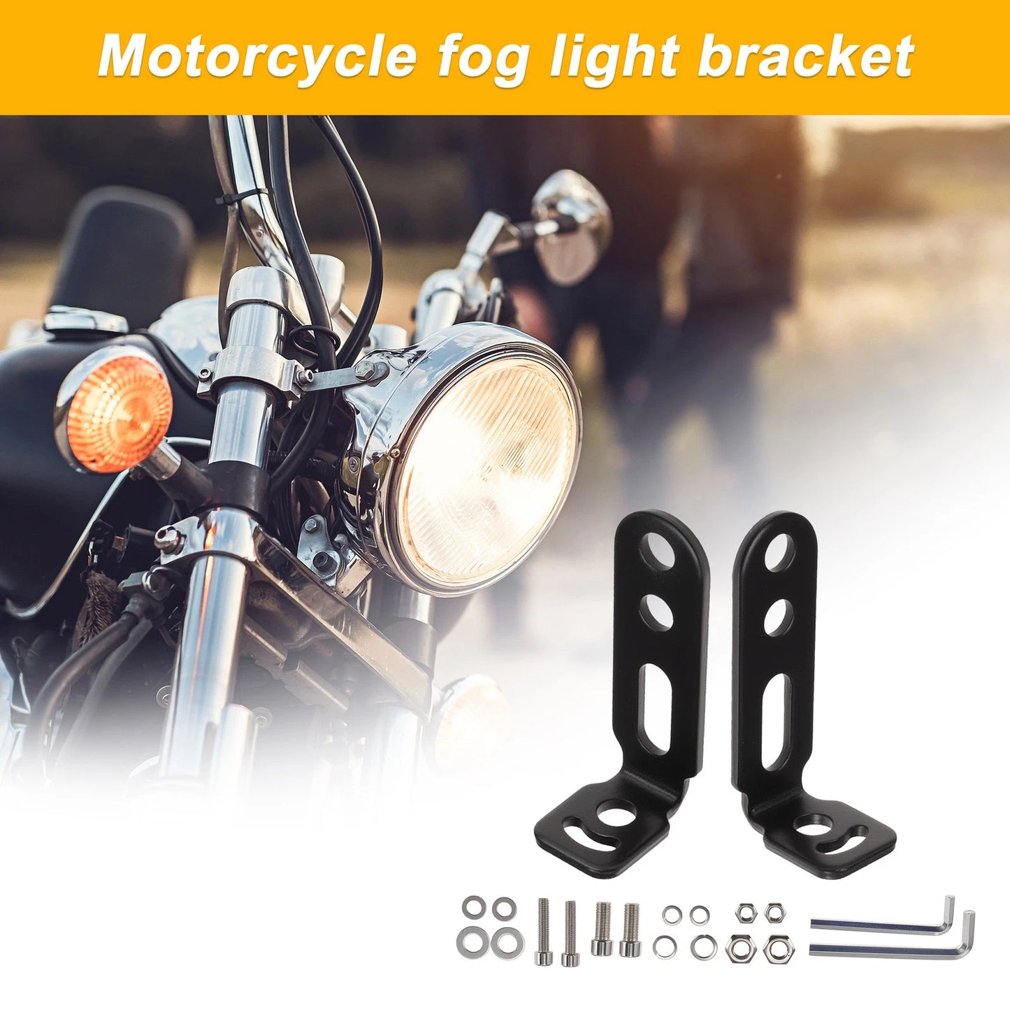 Light Bar Mounting Bracket for Motorcycle (Aluminum Alloy, Black)