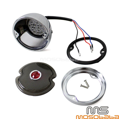 Chrome Retro LED Brake Tail Light for Chopper Cafe Racer Custom Style